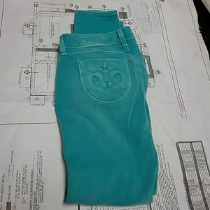Siwy Hannah Distressed Jeans Surf City Wash, Turquoise Size 25